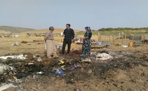 امداد رسانی به ۵۵ نفر از عشایر در پی آتش سوزی روز گذشته