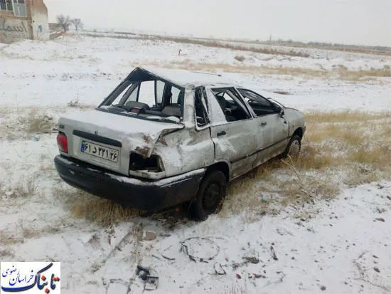 تصادف زنجیره ای 5 خودرو در جاده قوچان به مشهد